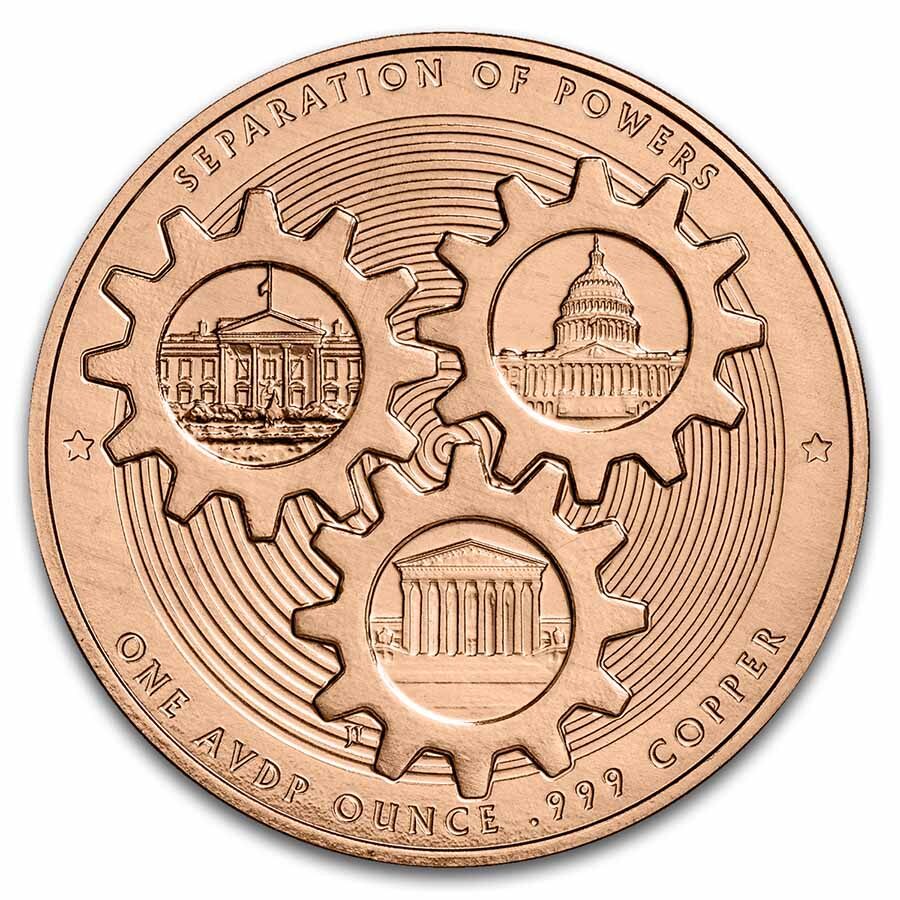 1 oz Copper Round - Founders: Montesquieu | Separation of Powers