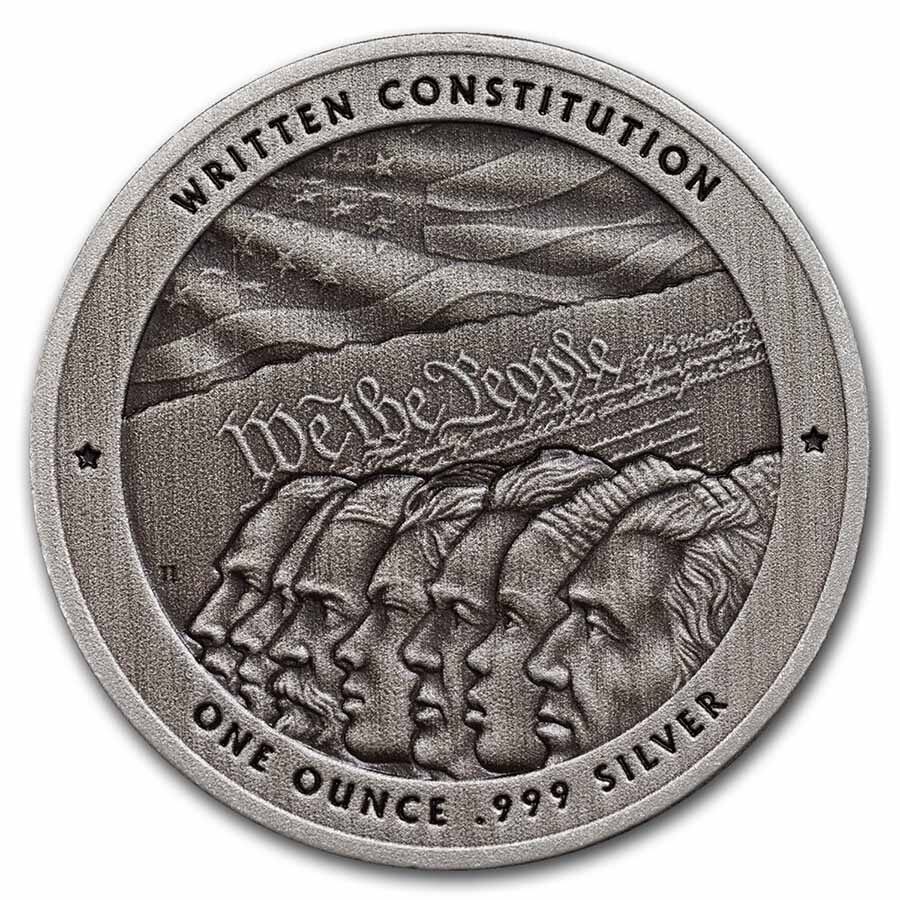 1 oz Silver - Founders: Madison | Written Constitution (Antique)