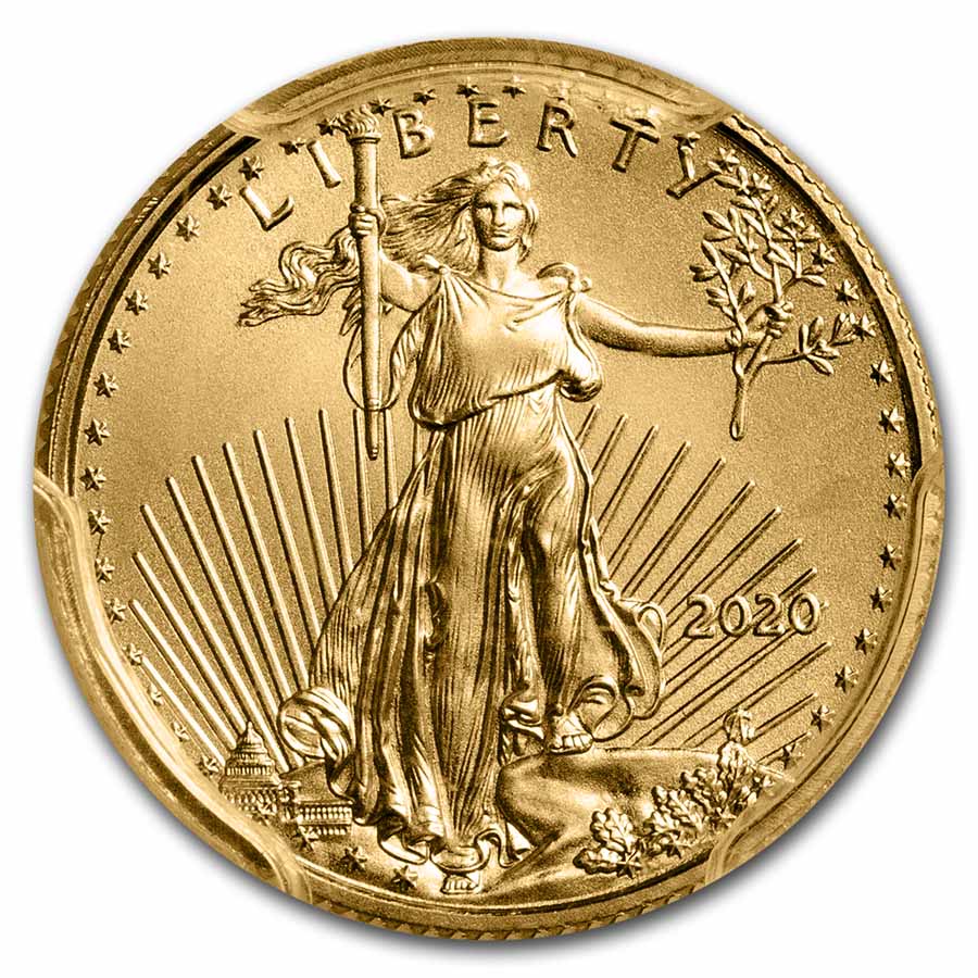 2020 1/10 oz American Gold Eagle MS-70 PCGS