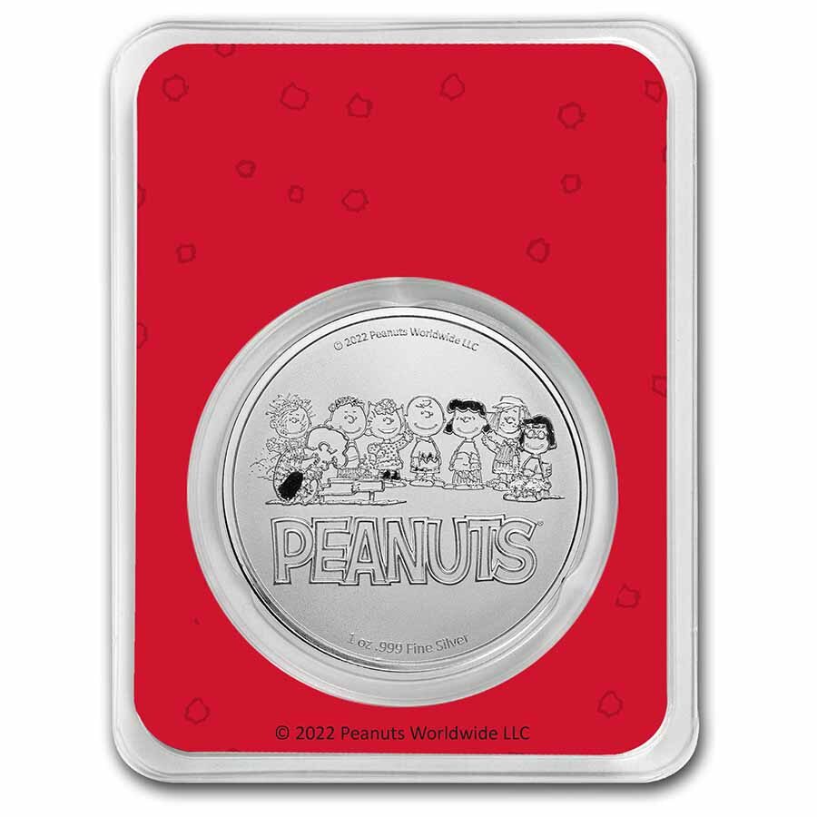 Peanuts® Snoopy, Van Pelt & Brown Christmas 1 oz Colorized Silver