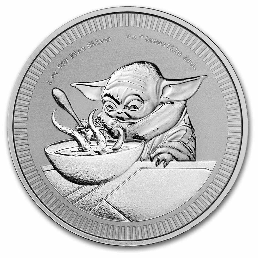 2022 Niue 1 oz Ag $2 Grogu "Baby Yoda" (MD® Premier + PCGS FS)