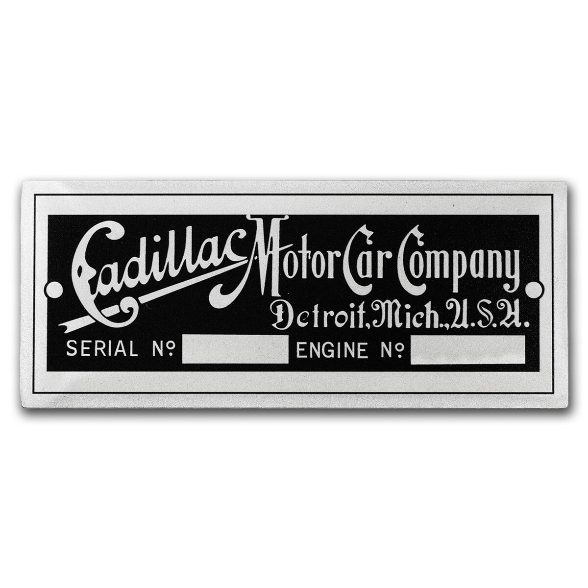 Cadillac Motor Car Company Emblem Plate 4 oz Silver w/ Box & COA