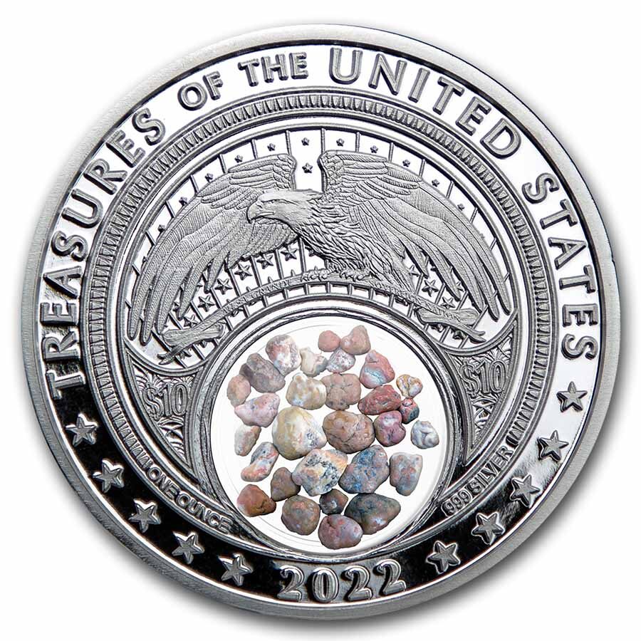 2022 1 oz Ag Treasures of the U.S. Nebraska Prairie Agate (Color)