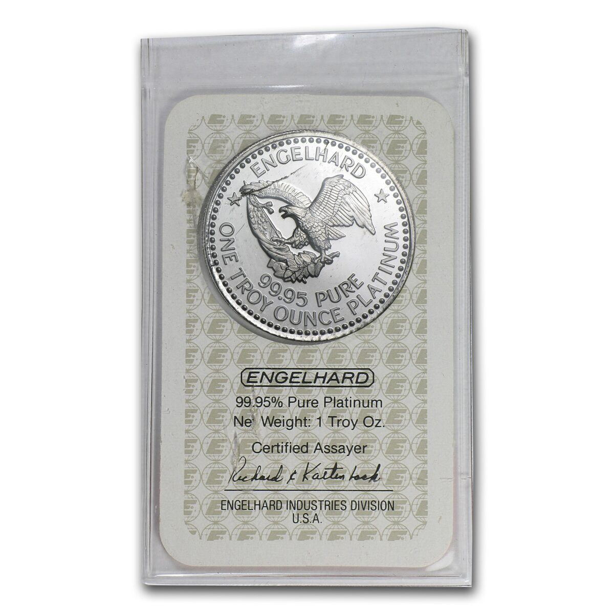 1 oz Platinum Round - Engelhard Prospector (In Assay)