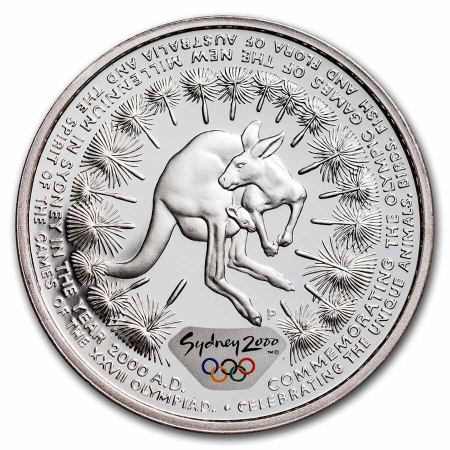 2000 Australia $5 Silver Kangaroo Sydney Olympics
