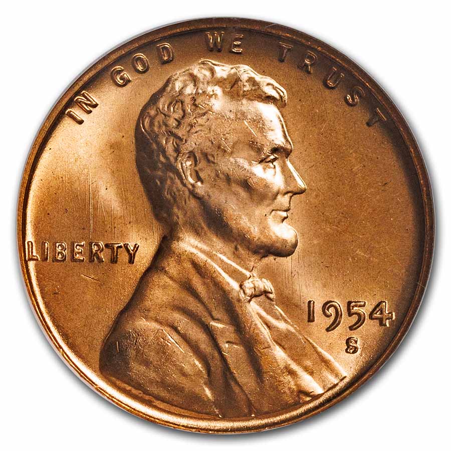 1954-S Lincoln Cent MS-66 NGC (Red)