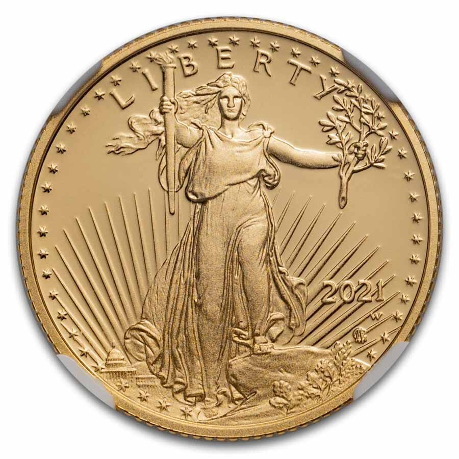 2021-W 1/4 oz Proof Gold Eagle (Type 2) PF-70 UCAM NGC