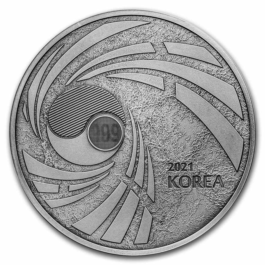 2021 South Korea 10 oz Silver K-Series Taekwondo Antique