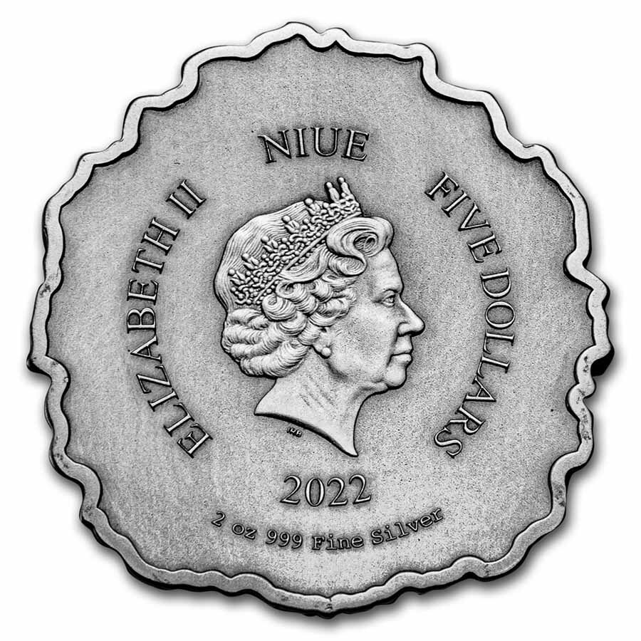 2022 Niue 2 oz Silver $5 Fierce Nature - Lion