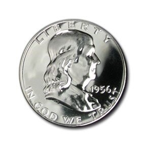 1956 Franklin Half Dollar Gem Proof (Type-I) 4 Feathers