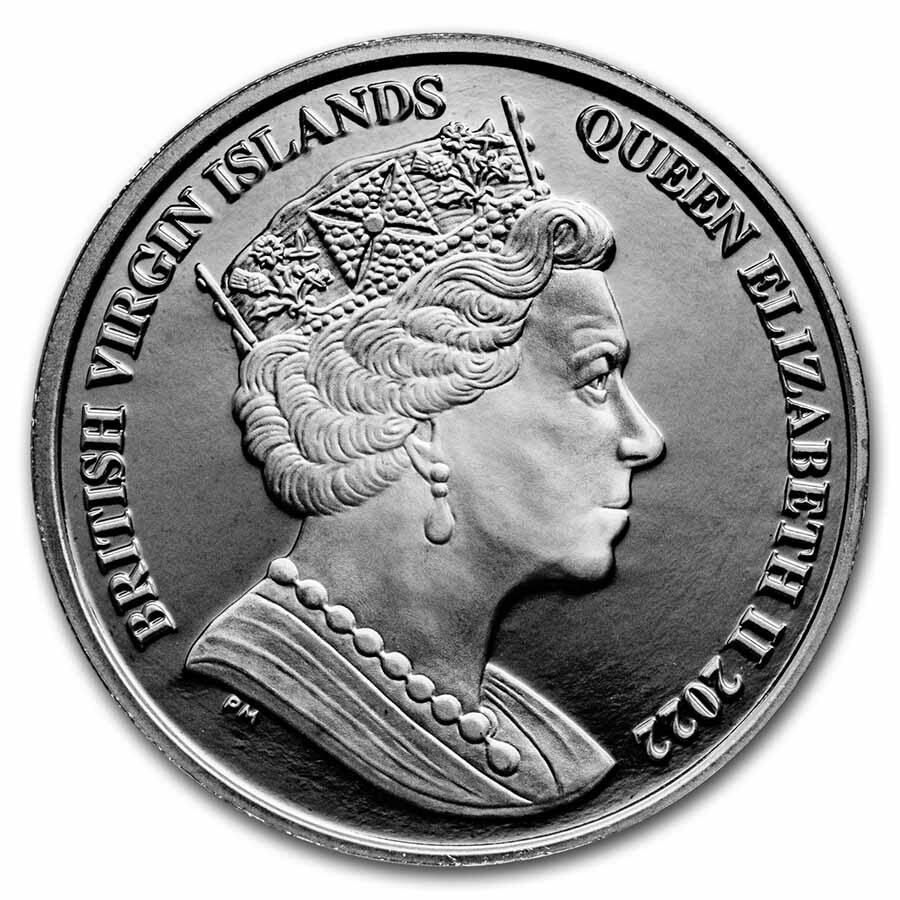 2022 BVI 1 oz Silver Proof $10 Pegasus Pearl Black Finish