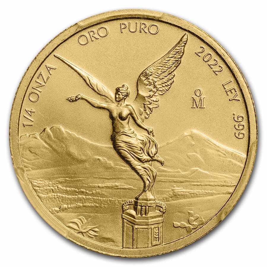 2022 Mexico 1/4 oz Gold Libertad MS-70 PCGS (FS, Green Label)