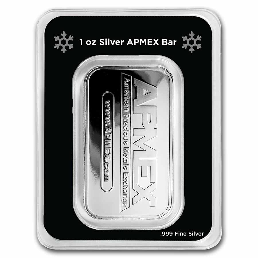 1 oz Silver Bar - APMEX (w/Christmas Trees, In TEP)