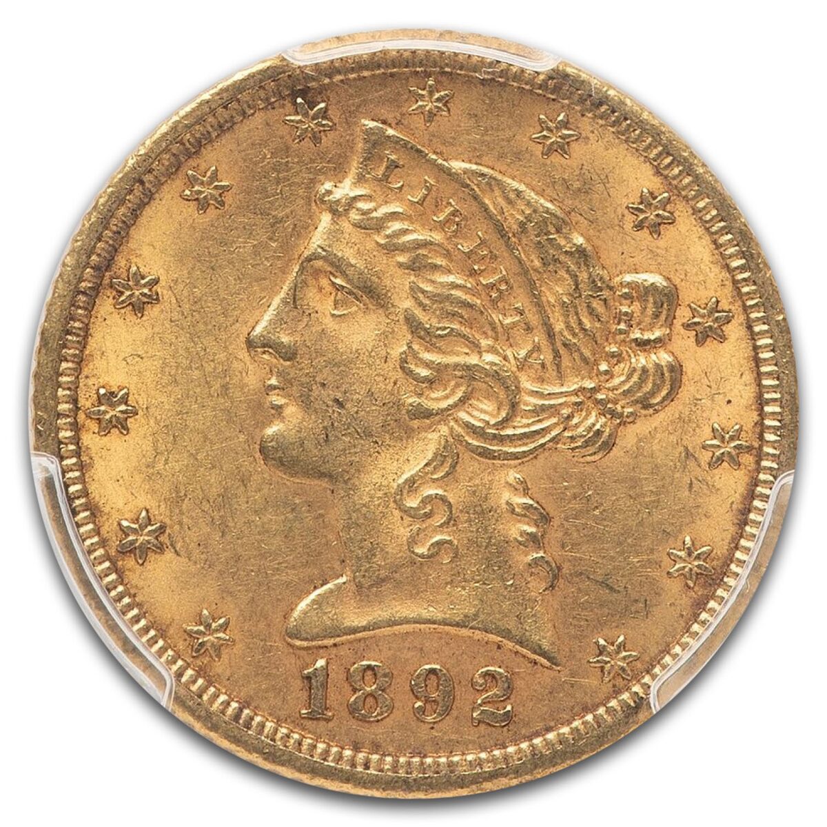 1892-CC $5 Liberty Gold Half Eagle MS-62 PCGS
