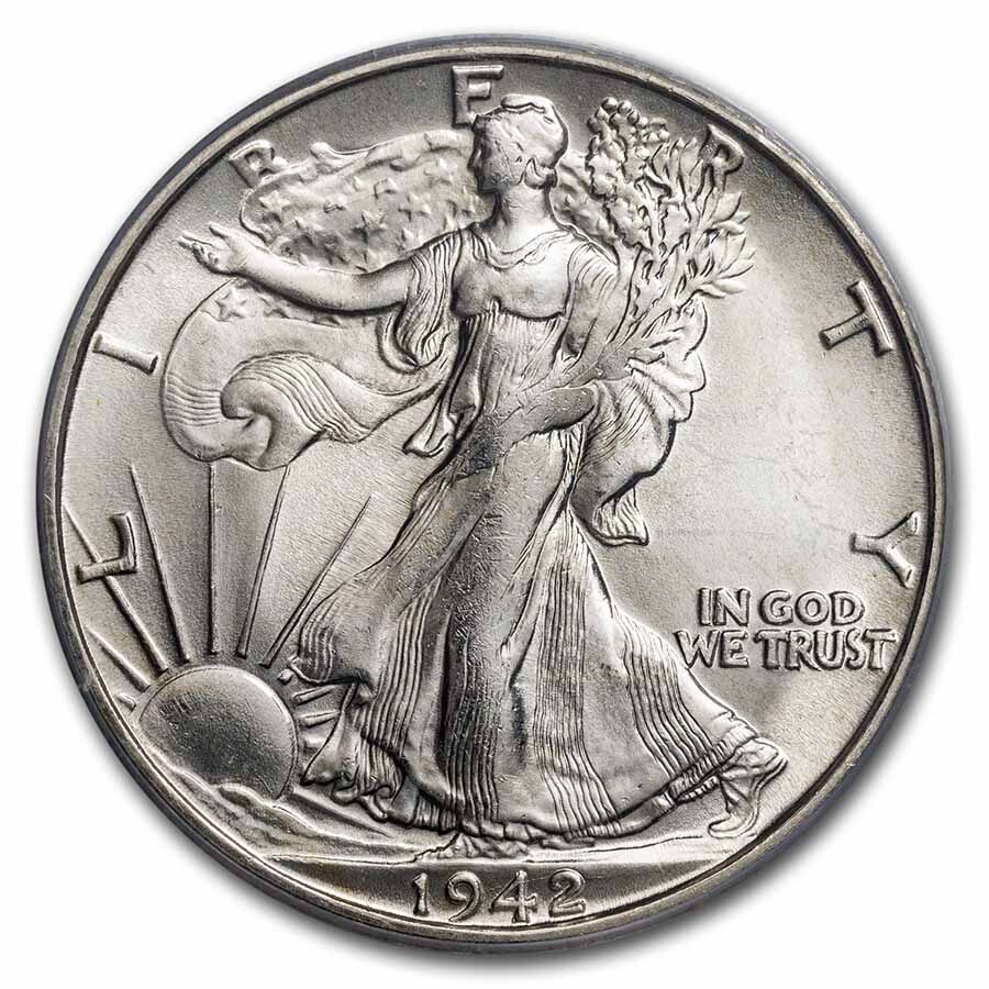 1942-S Walking Liberty Half Dollar MS-64 PCGS