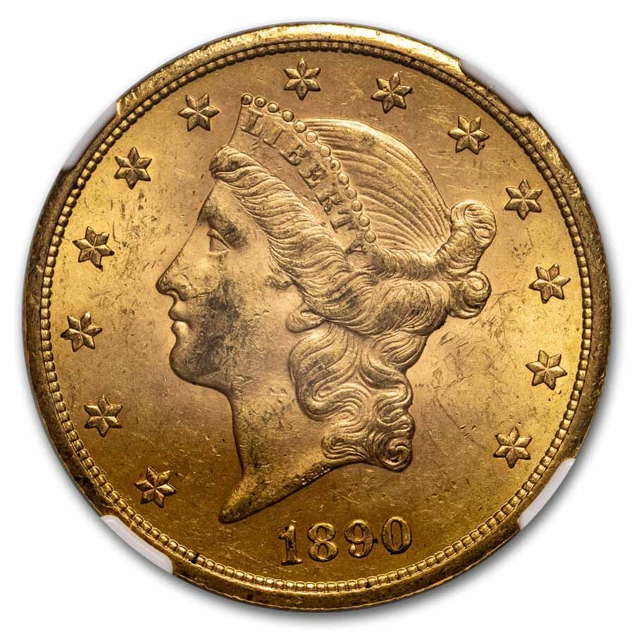 1890-S $20 Liberty Gold Double Eagle MS-61 NGC