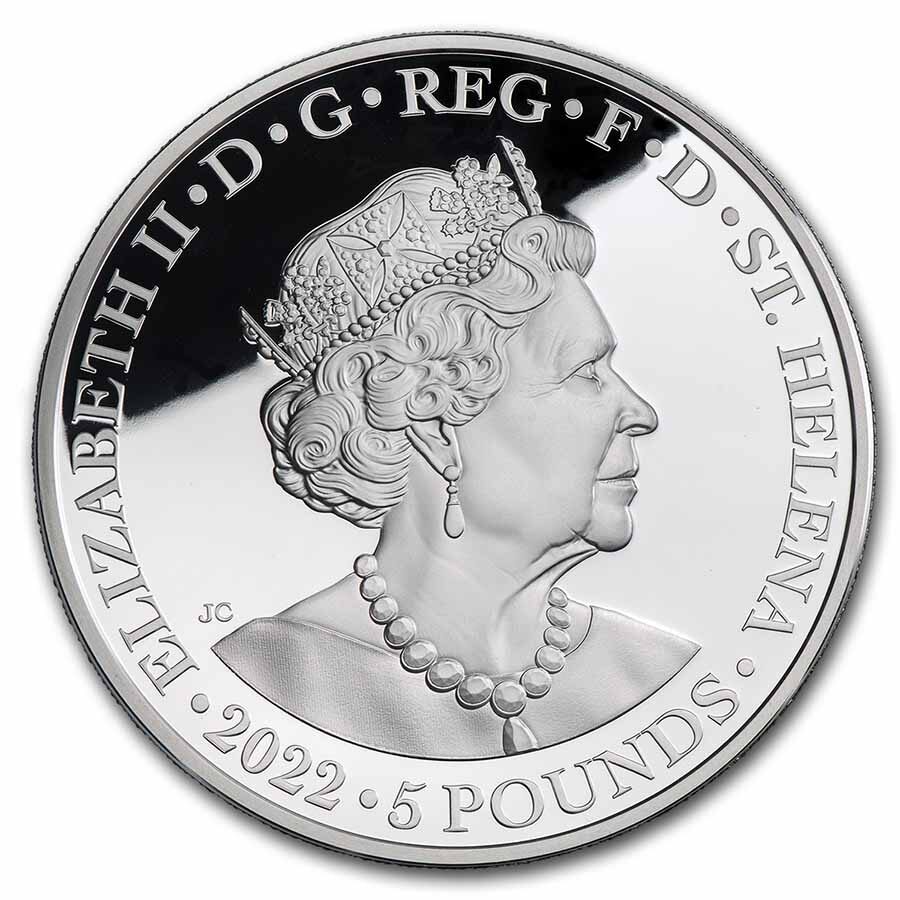 2022 St. Helena 5 oz Silver Goddesses: Hera and the Peacock Proof