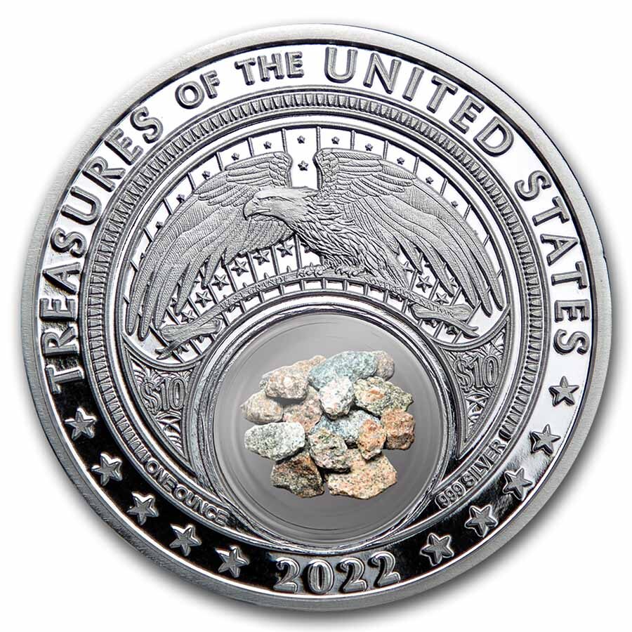 2022 1 oz Silver Treasures of the U.S. New Hampshire Granite