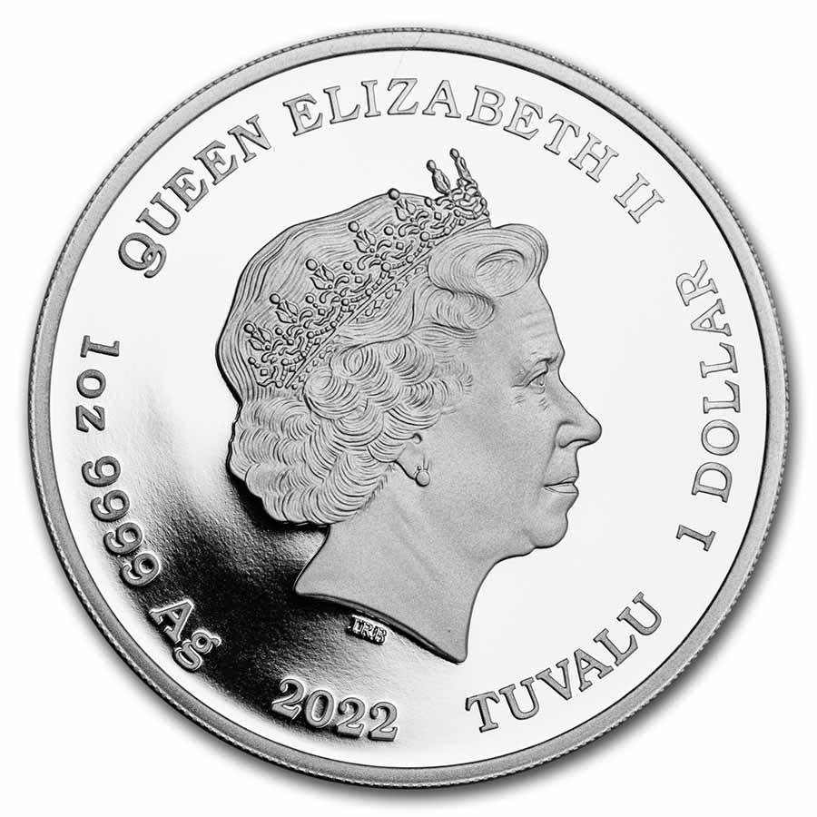 2022-P TUV 1 oz Silver Colorized Simpsons: Krustylu Studios Proof