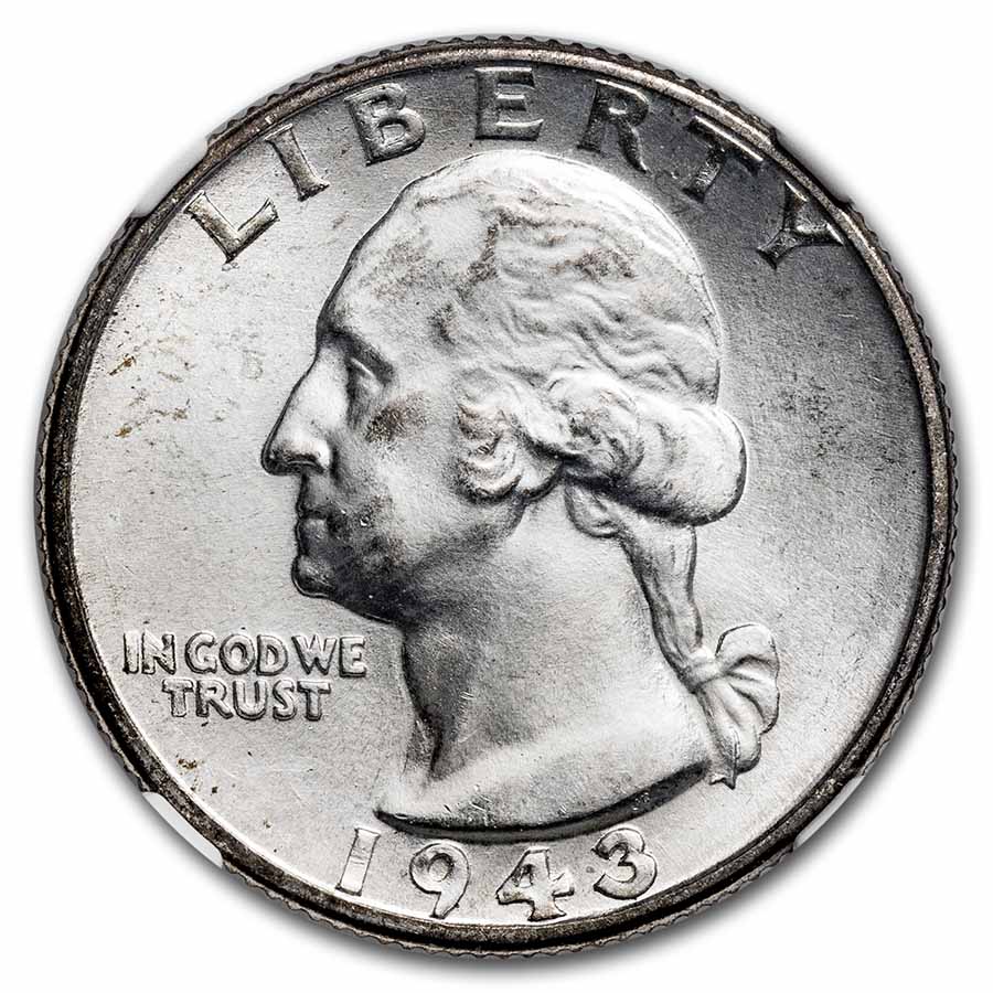 1943 Washington Quarter MS-65 NGC