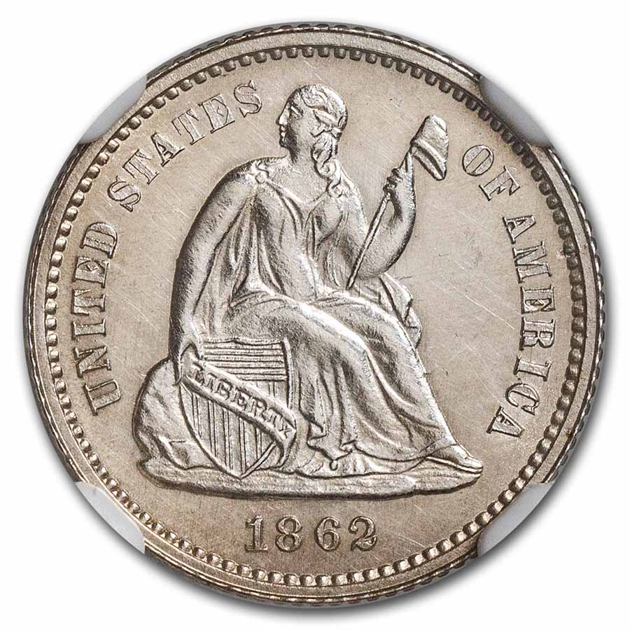 1862 Liberty Seated Half Dime MS-61 NGC