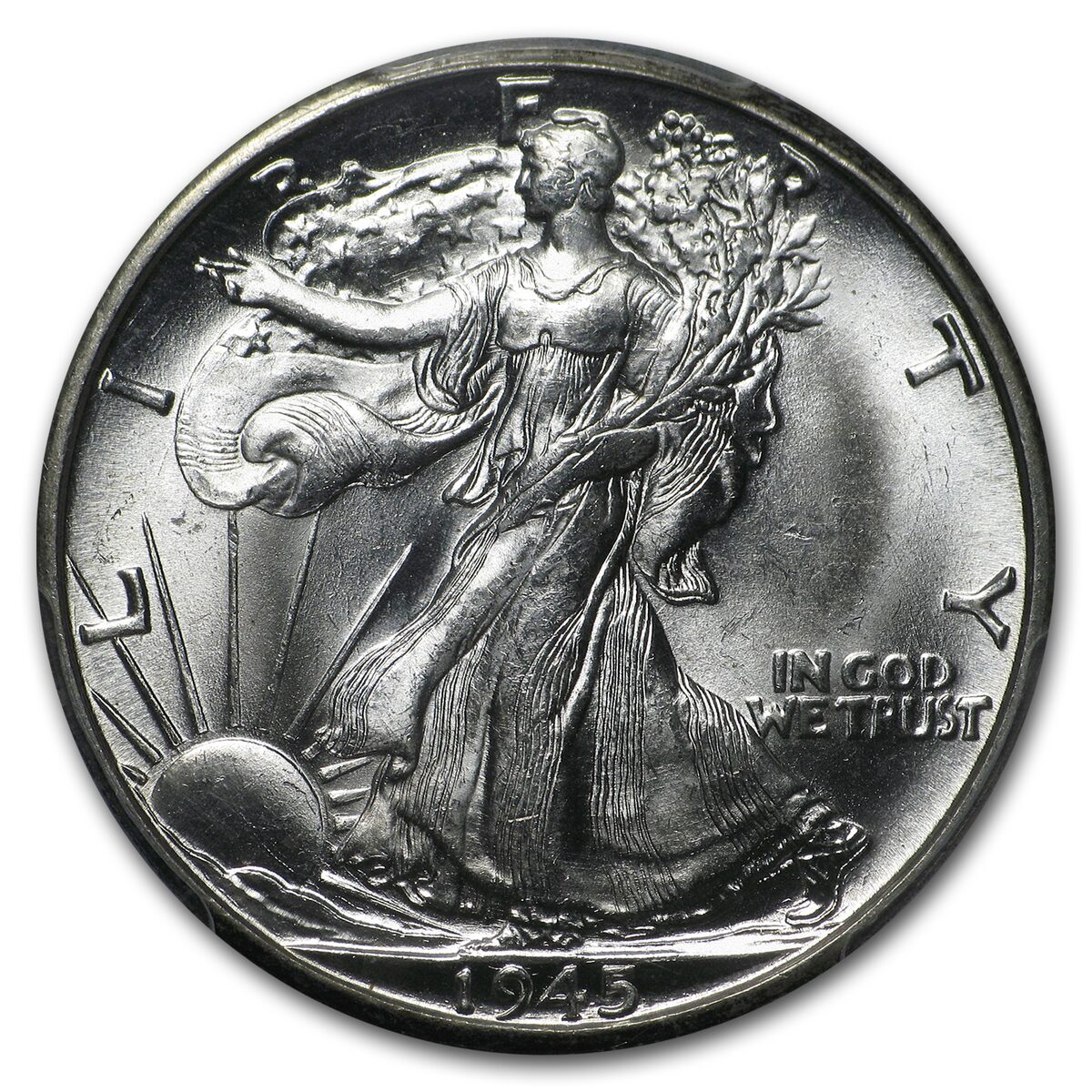 1945-D Walking Liberty Half Dollar MS-64 PCGS