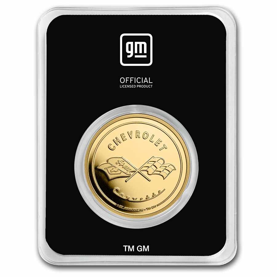 Corvette 1 oz Gold Classic Emblem Flags & Script w/ TEP