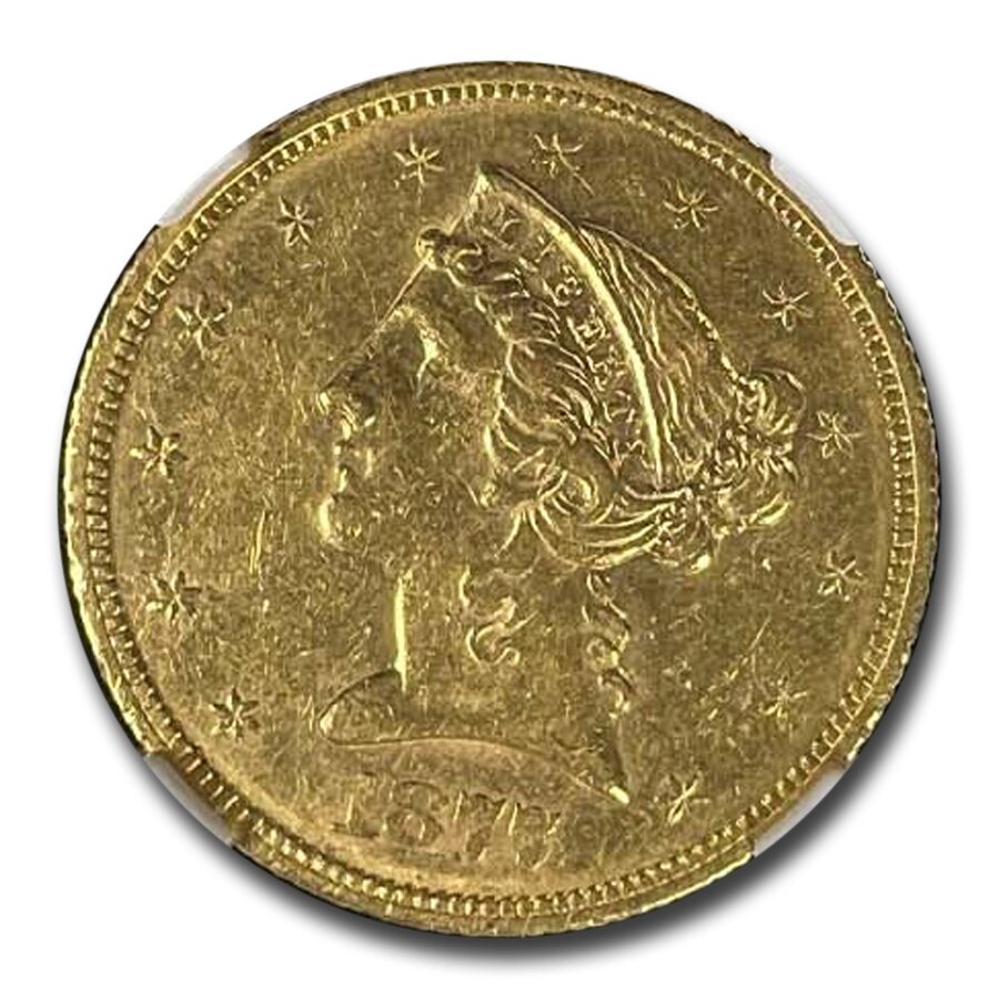 1877-S $5 Liberty Gold Half Eagle AU-58 NGC