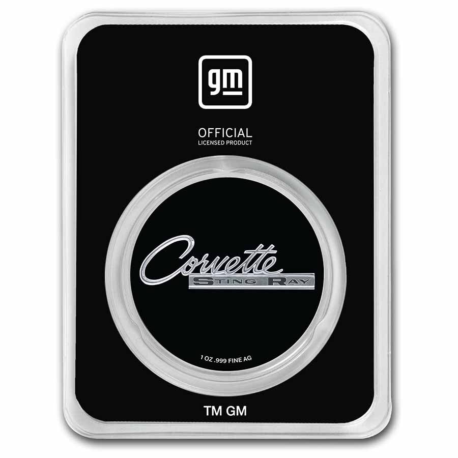 Corvette (1963) Black Stingray 1 oz Colorized Silver w/ TEP