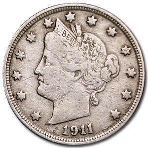 1911 Liberty Head V Nickel Fine