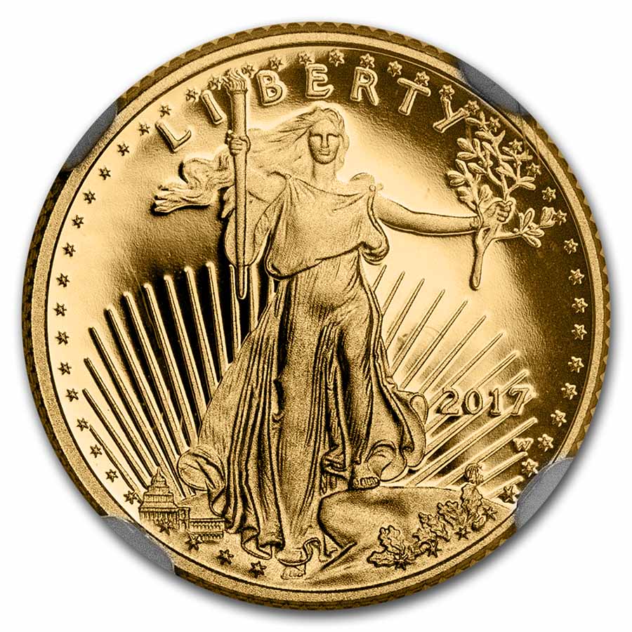 2017-W 1/10 oz Proof American Gold Eagle PF-70 NGC (FDI, Moy)