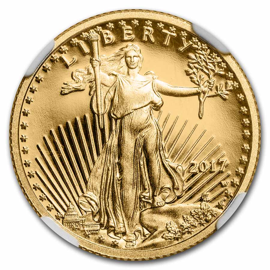2017-W 1/4 oz Proof American Gold Eagle PF-70 NGC (Moy)