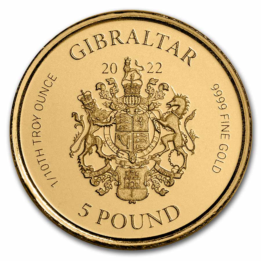 2022 Gibraltar 1/10 oz Gold Lady Justice BU