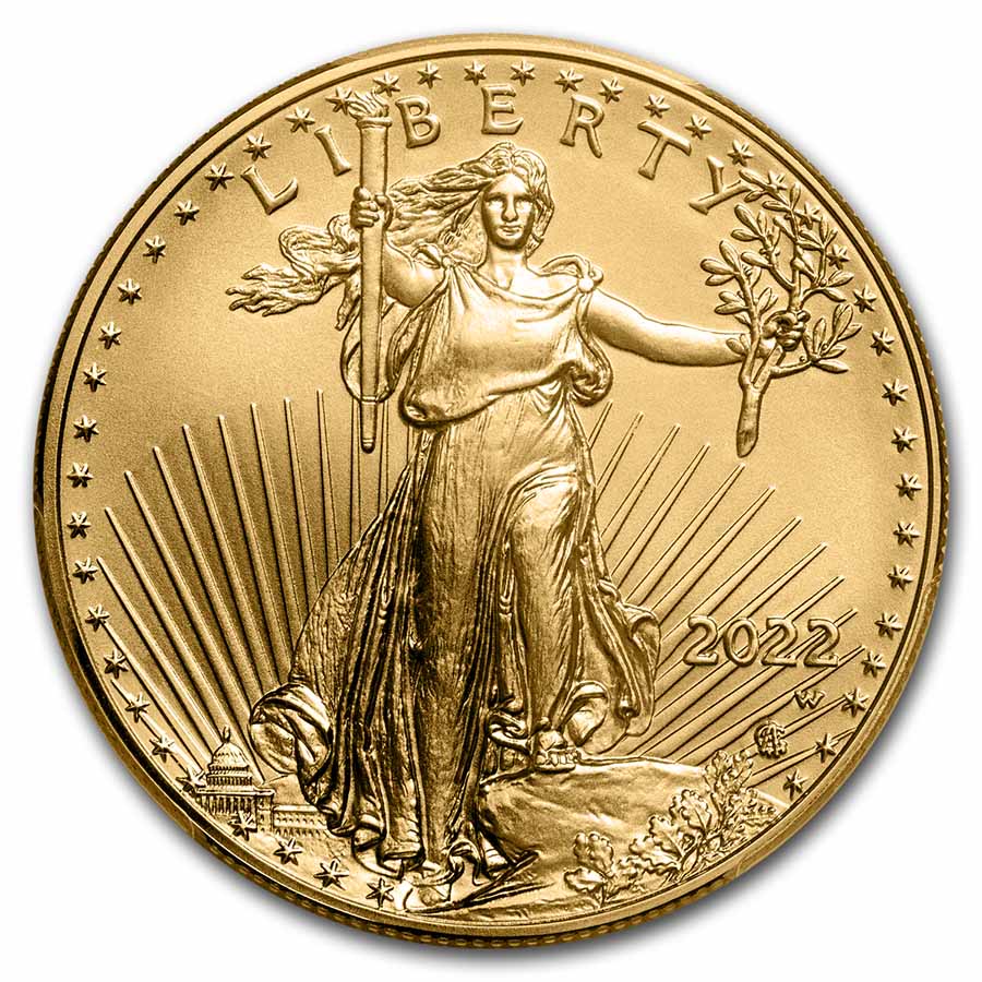 2022-W 1 oz Burnished Gold Eagle SP-70 PCGS (Advanced Release)
