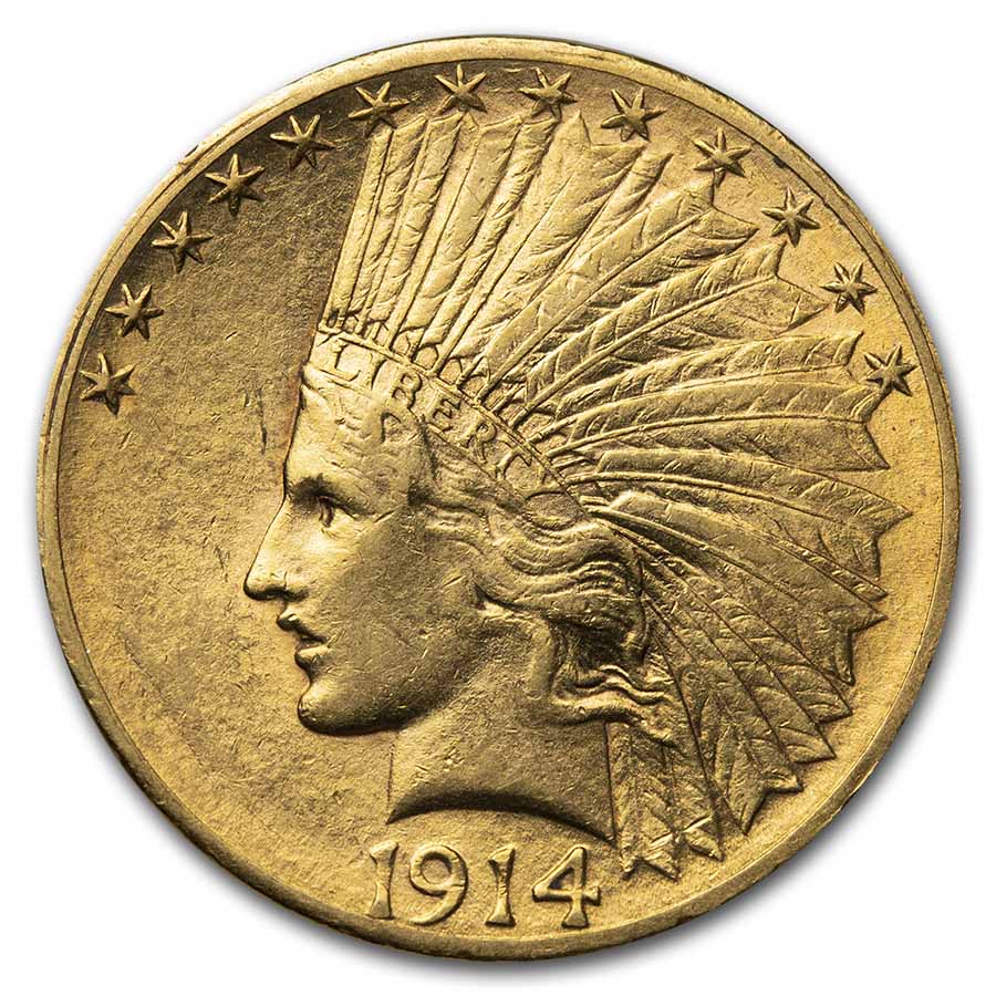 1914-S $10 Indian Gold Eagle AU