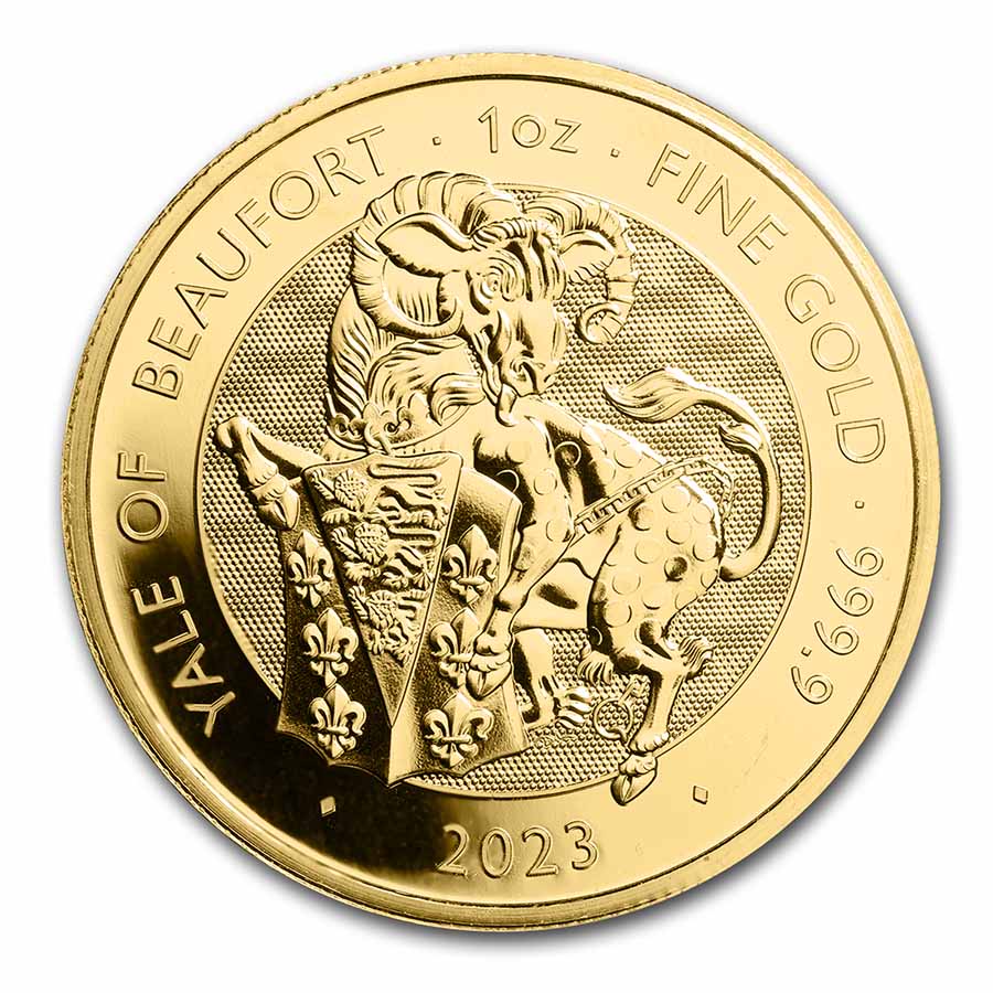 2023 GB 1 oz Gold The Royal Tudor Beasts The Yale of Beaufort BU