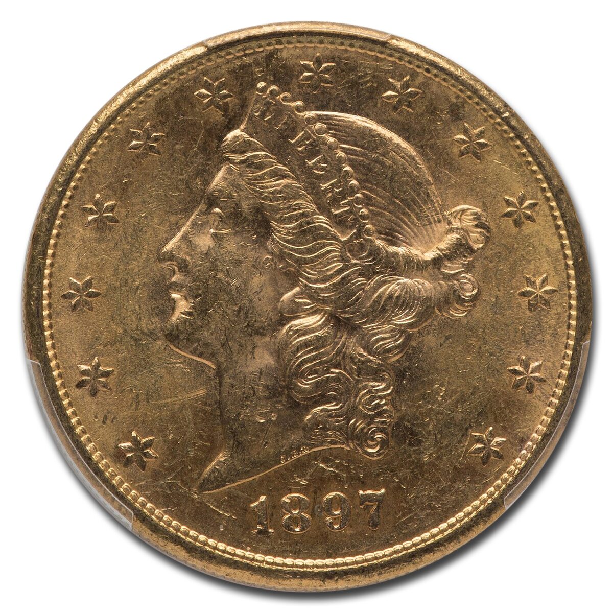 1897-S $20 Liberty Gold Double Eagle MS-62 PCGS