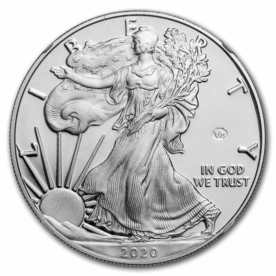 2020-W Proof American Silver Eagle PF-70 NGC (V75, End of WWII)