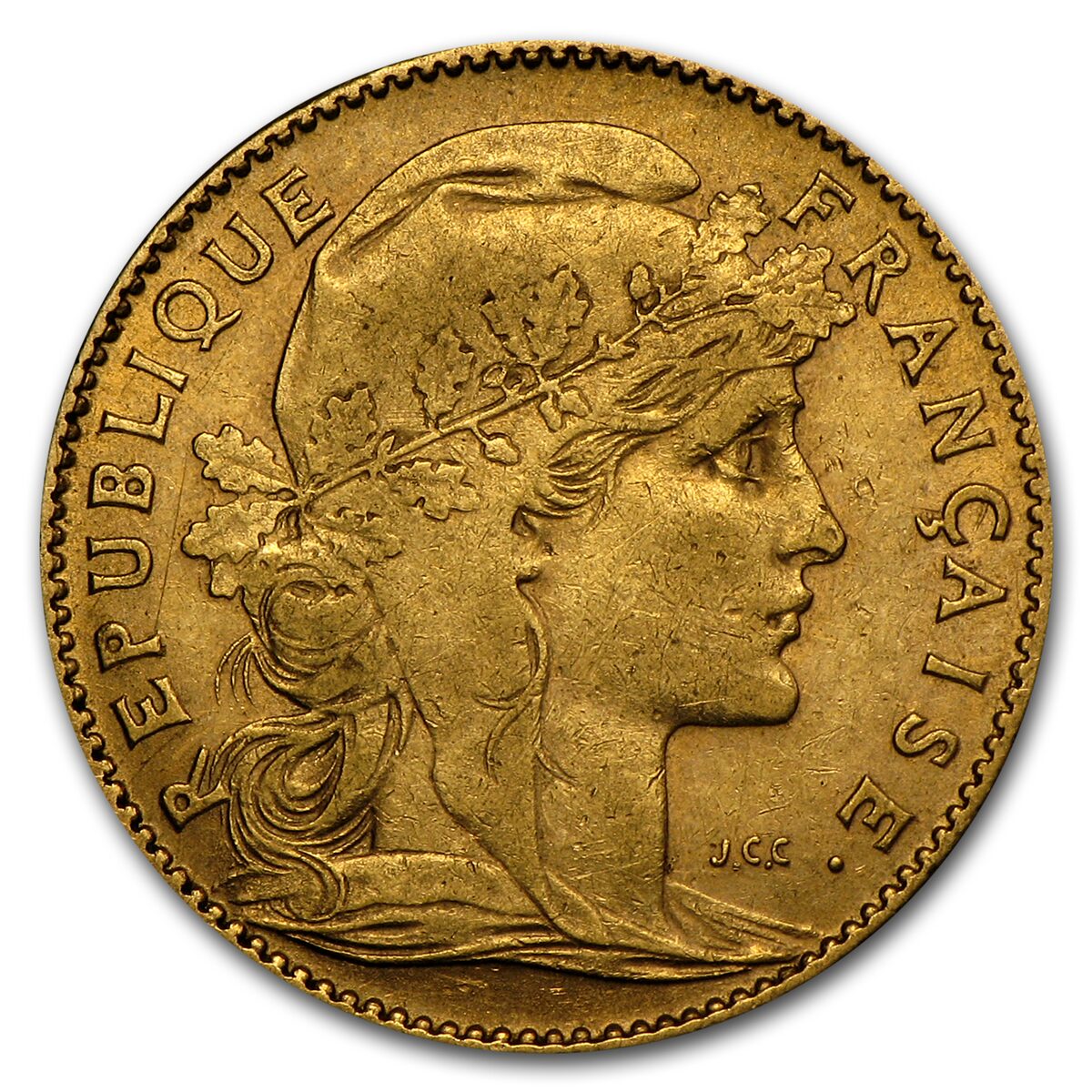 1899-1914 France Gold 10 Francs Rooster Avg Circ