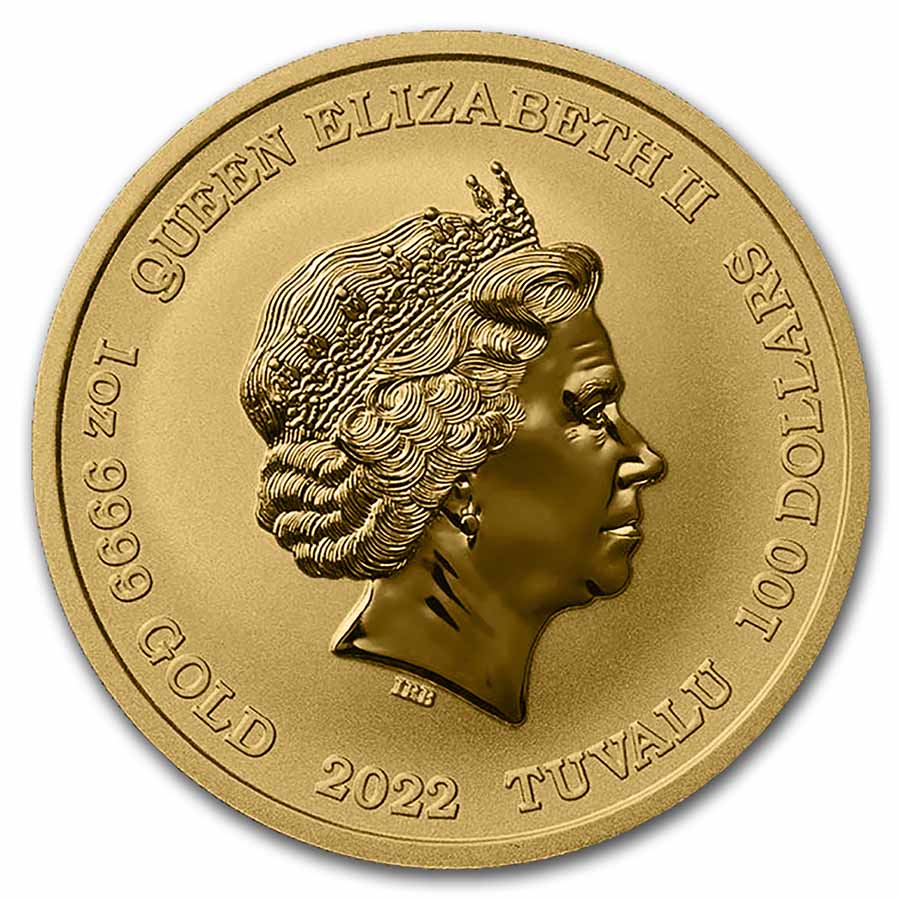 2022 Tuvalu 1 oz Gold Gods of Olympus BU (Aphrodite, w/ COA)