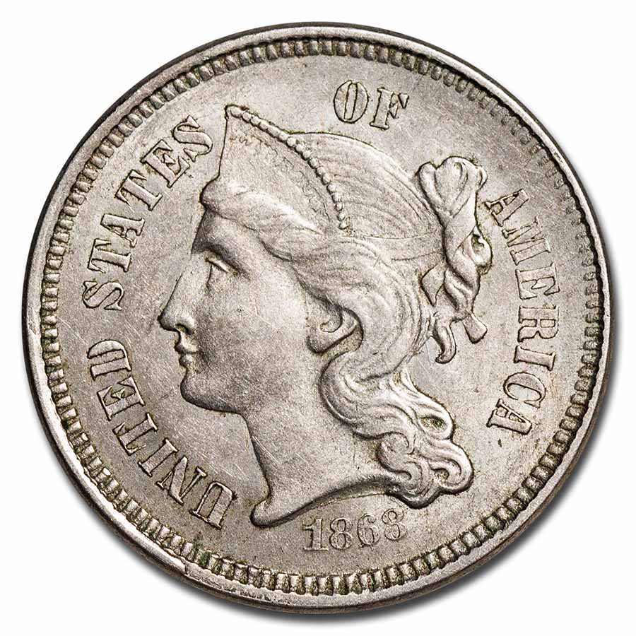 1868 3 Cent Nickel BU