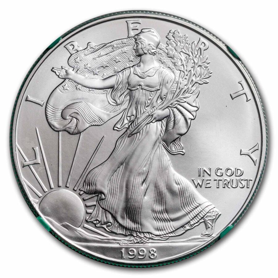 1998 American Silver Eagle MS-69 NGC (Green Holder)