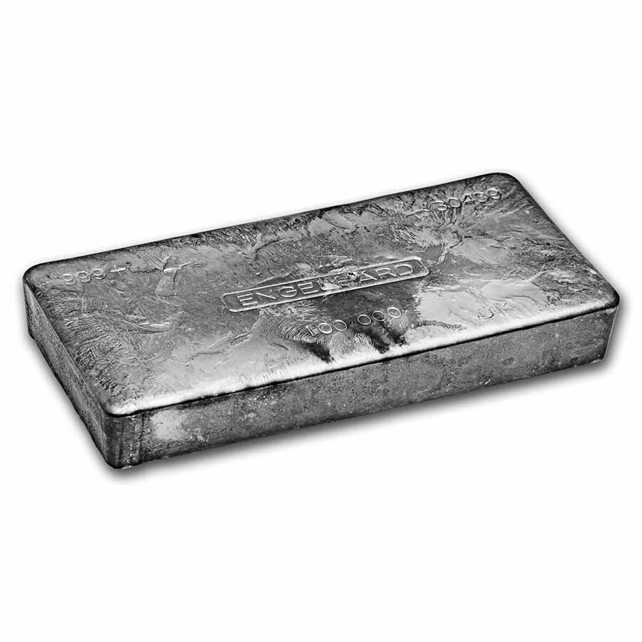 100 oz Silver Bar - Engelhard (3rd Series, 5-Digit Srl #)