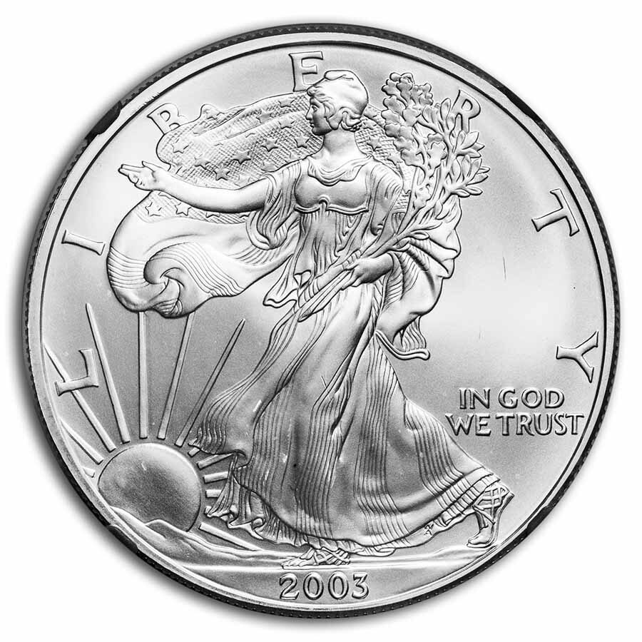 2003 American Silver Eagle MS-69 NGC (Green Holder)