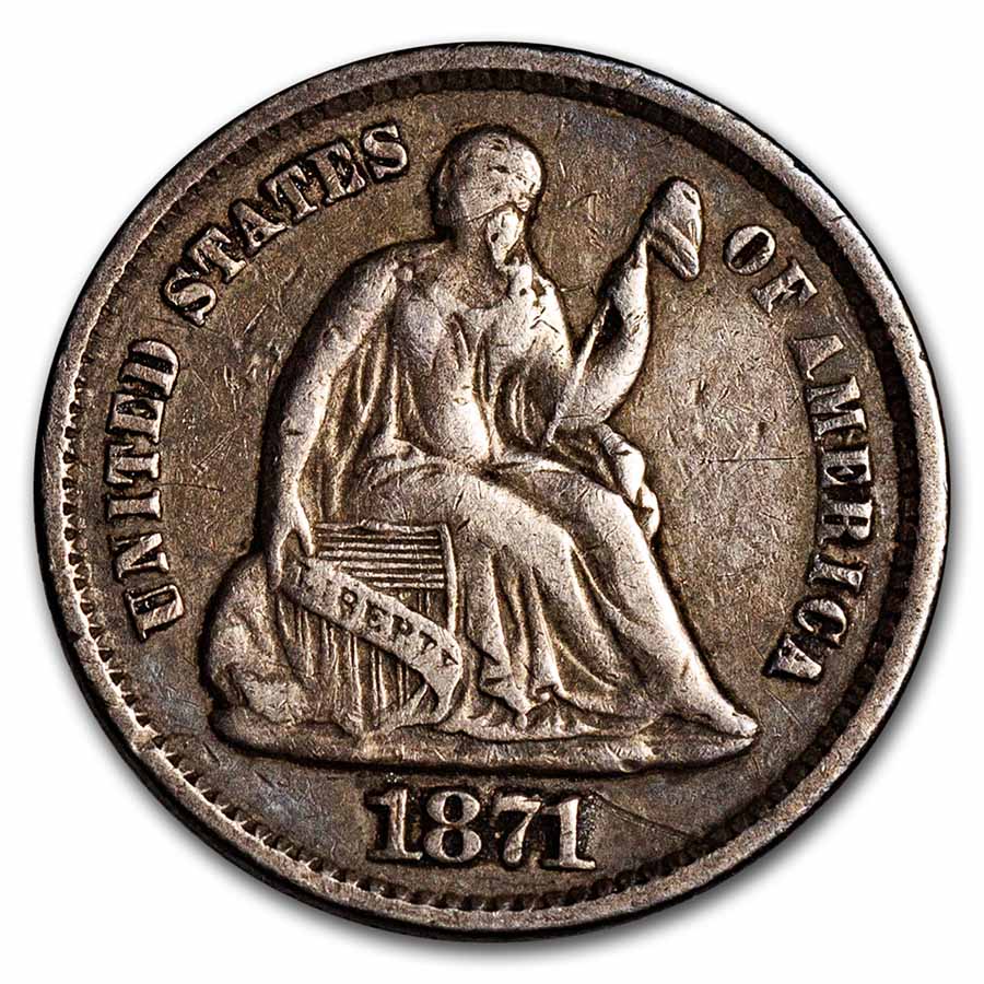 1871 Liberty Seated Half Dime XF