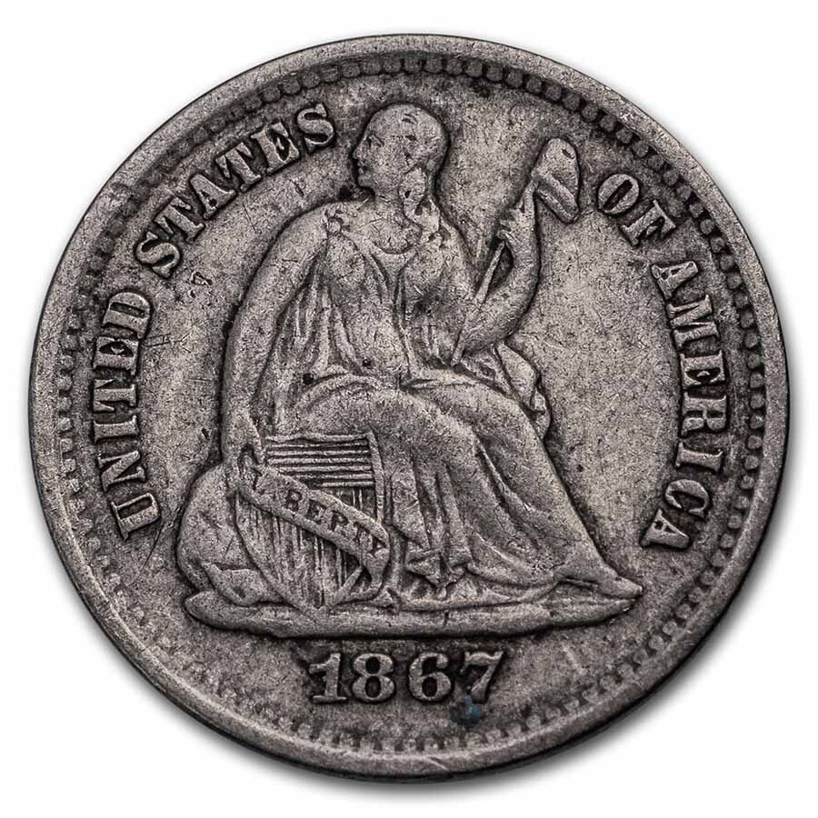 1867-S Liberty Seated Half Dime XF