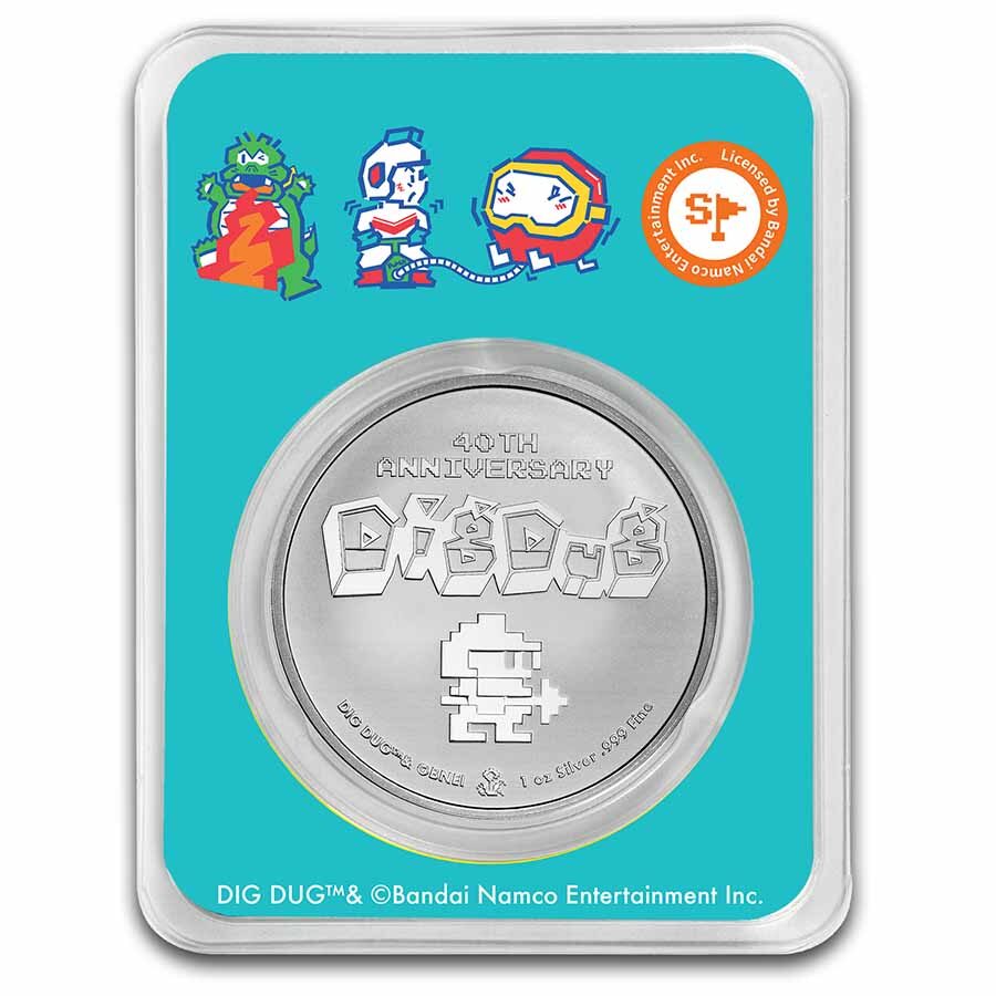 1 oz Silver Round - DIG DUG 40th Anniversary Colorized