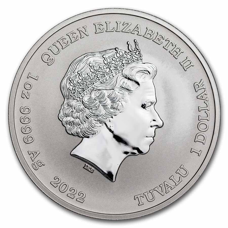 2022 Tuvalu 1 oz Silver James Bond 007 Colorized BU