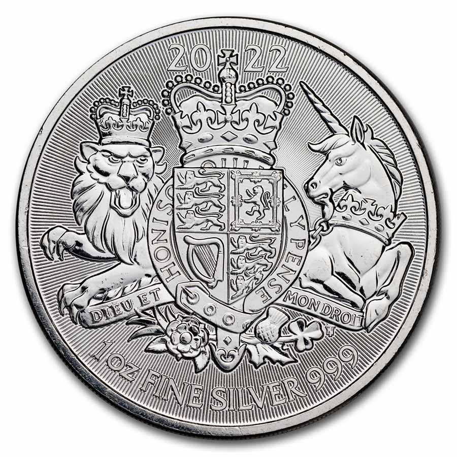2022 Great Britain 1 oz Silver The Royal Arms BU (Damaged)