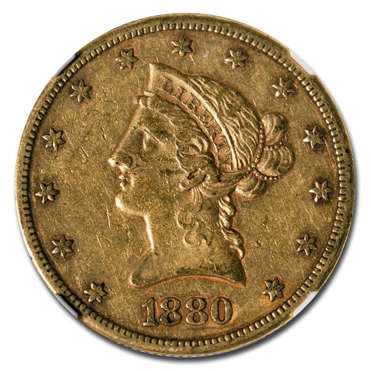 1880-CC $10 Liberty Gold Eagle AU-55 NGC